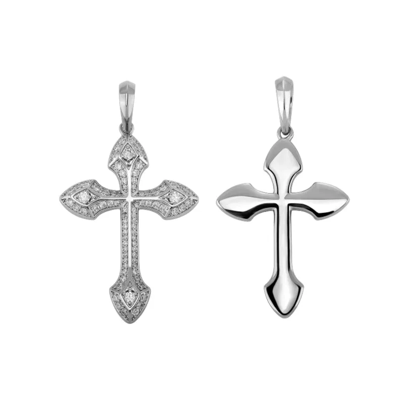 Hip-hop Full Diamond Vintage Ice Eye Cross Pendant