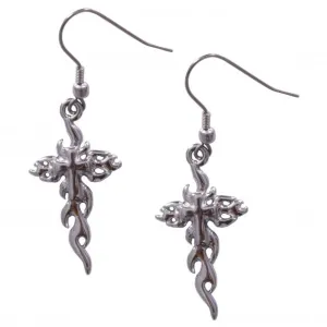 Hot Leathers JWE1110 Stainless Steel Cross Flames Earrings