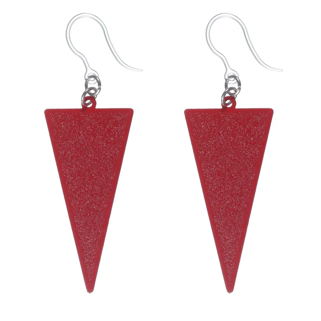 Inverted Triangle Dangles Hypoallergenic Earrings for Sensitive Ears Made with Plastic Posts