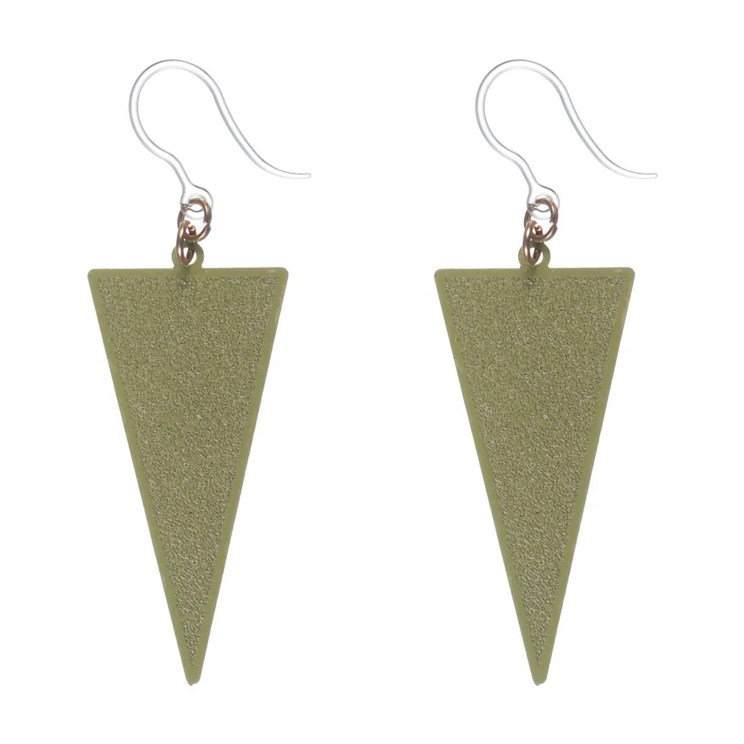 Inverted Triangle Dangles Hypoallergenic Earrings for Sensitive Ears Made with Plastic Posts