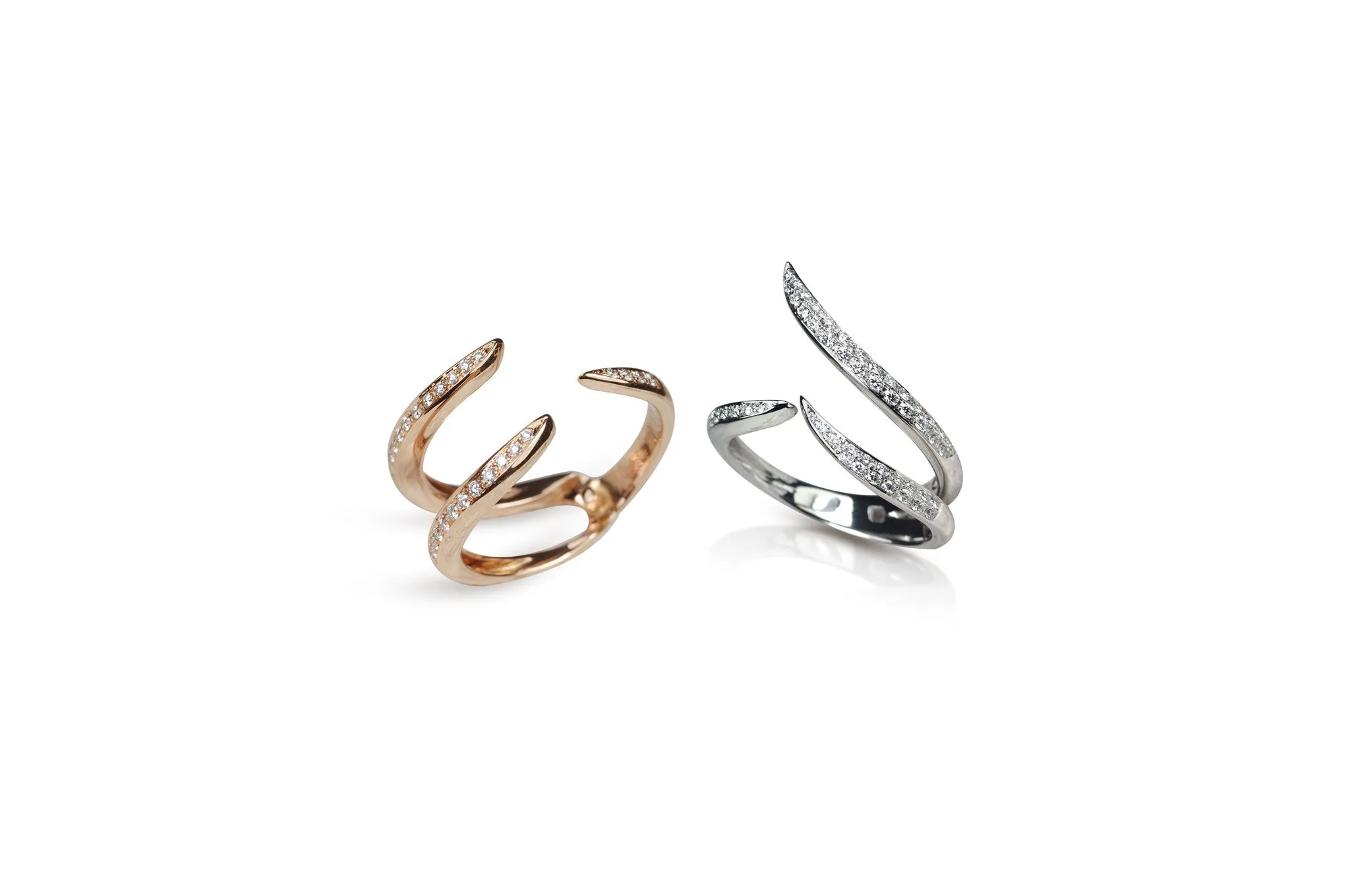 Le Phoenix Duo Claw Stack Rose Gold Diamond Ring