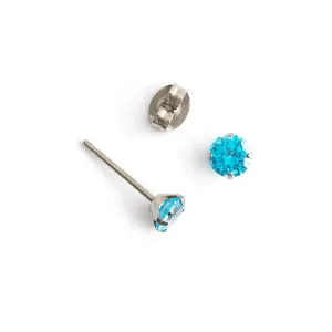 Light Blue Zirconia Titanium Stud Earrings