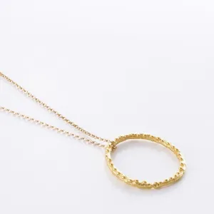 Medium twig hoop with dewdrops - sparkling necklace - silver 925 - gold plated