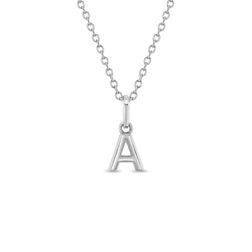 Mini Initial Women's Pendant/Necklace - Sterling Silver