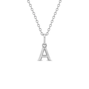 Mini Initial Women's Pendant/Necklace - Sterling Silver