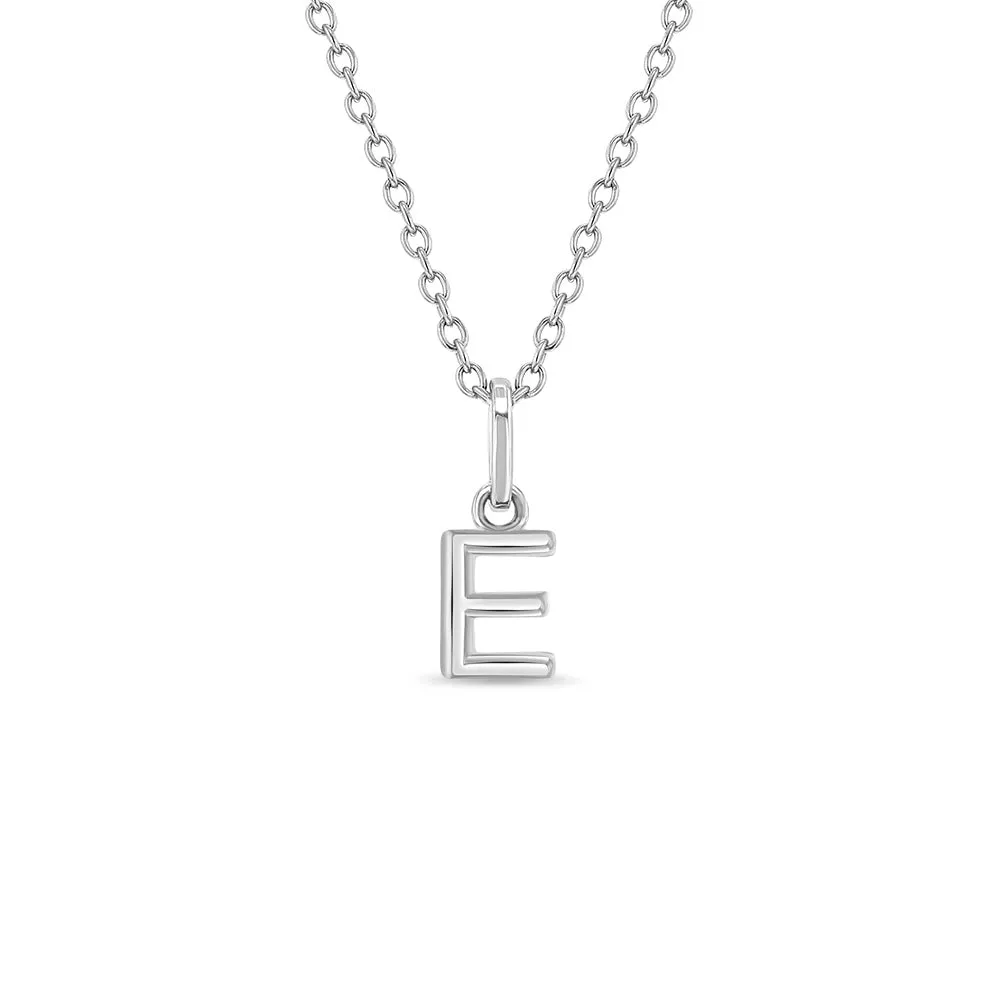 Mini Initial Women's Pendant/Necklace - Sterling Silver