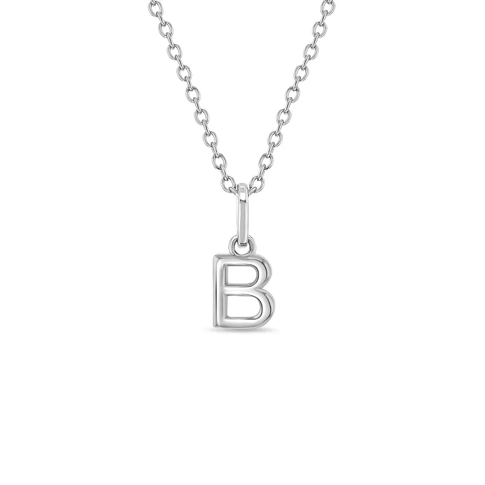 Mini Initial Women's Pendant/Necklace - Sterling Silver