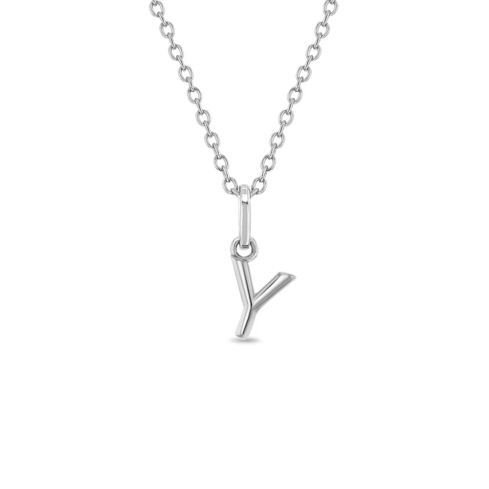 Mini Initial Women's Pendant/Necklace - Sterling Silver