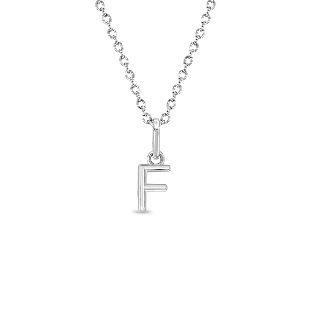 Mini Initial Women's Pendant/Necklace - Sterling Silver