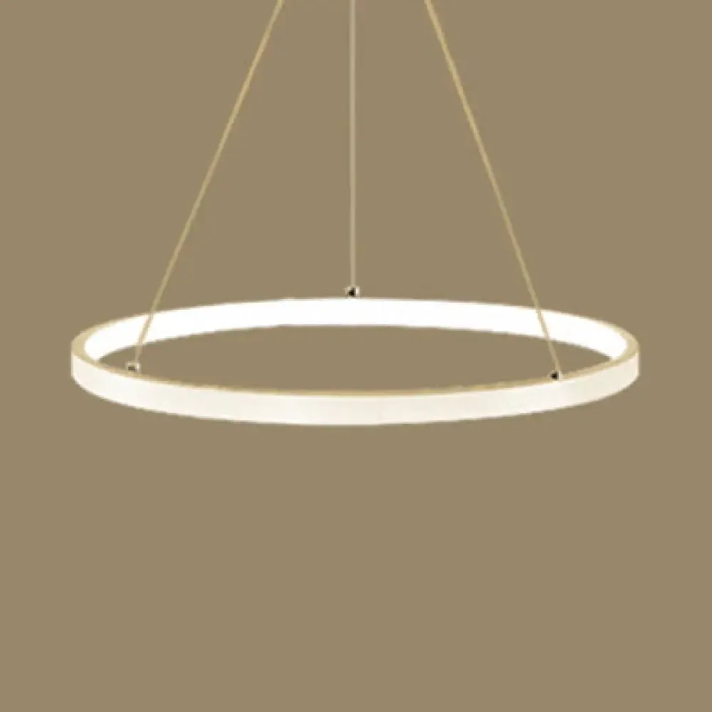 Modern Acrylic LED Ring Chandelier Pendant with 3/4/5 Lights - Black/White/Brown Ceiling Fixture in Warm/White/Natural Light