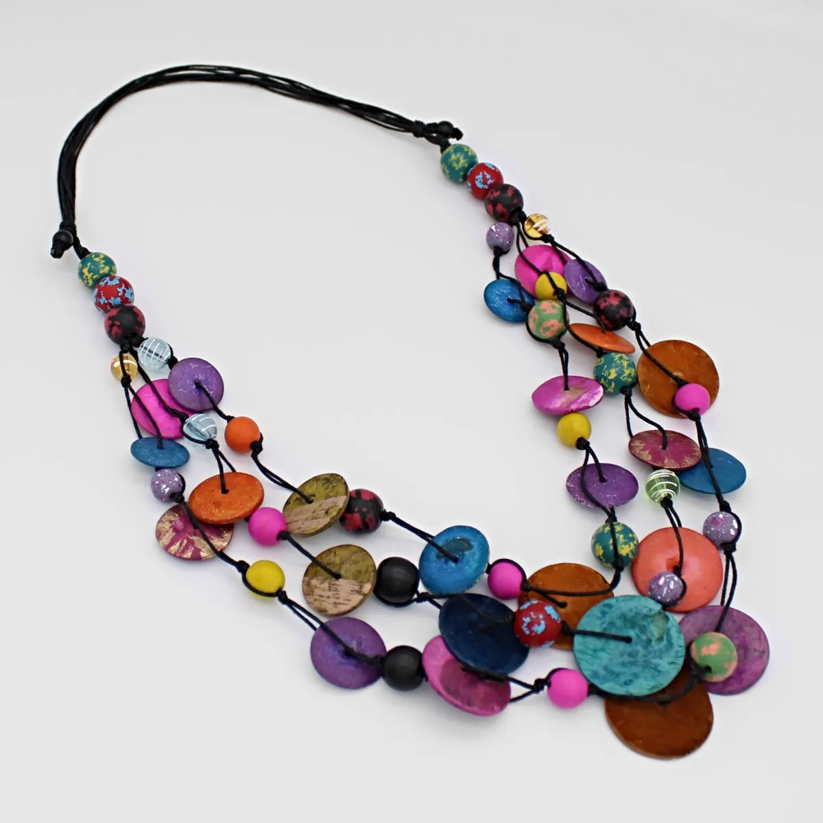 Multi-Color Calypso Triple Strand Necklace