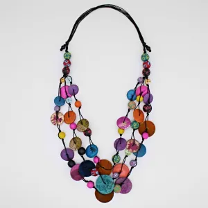 Multi-Color Calypso Triple Strand Necklace