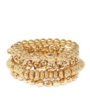 Multi Shape Beaded Gold Bracelets