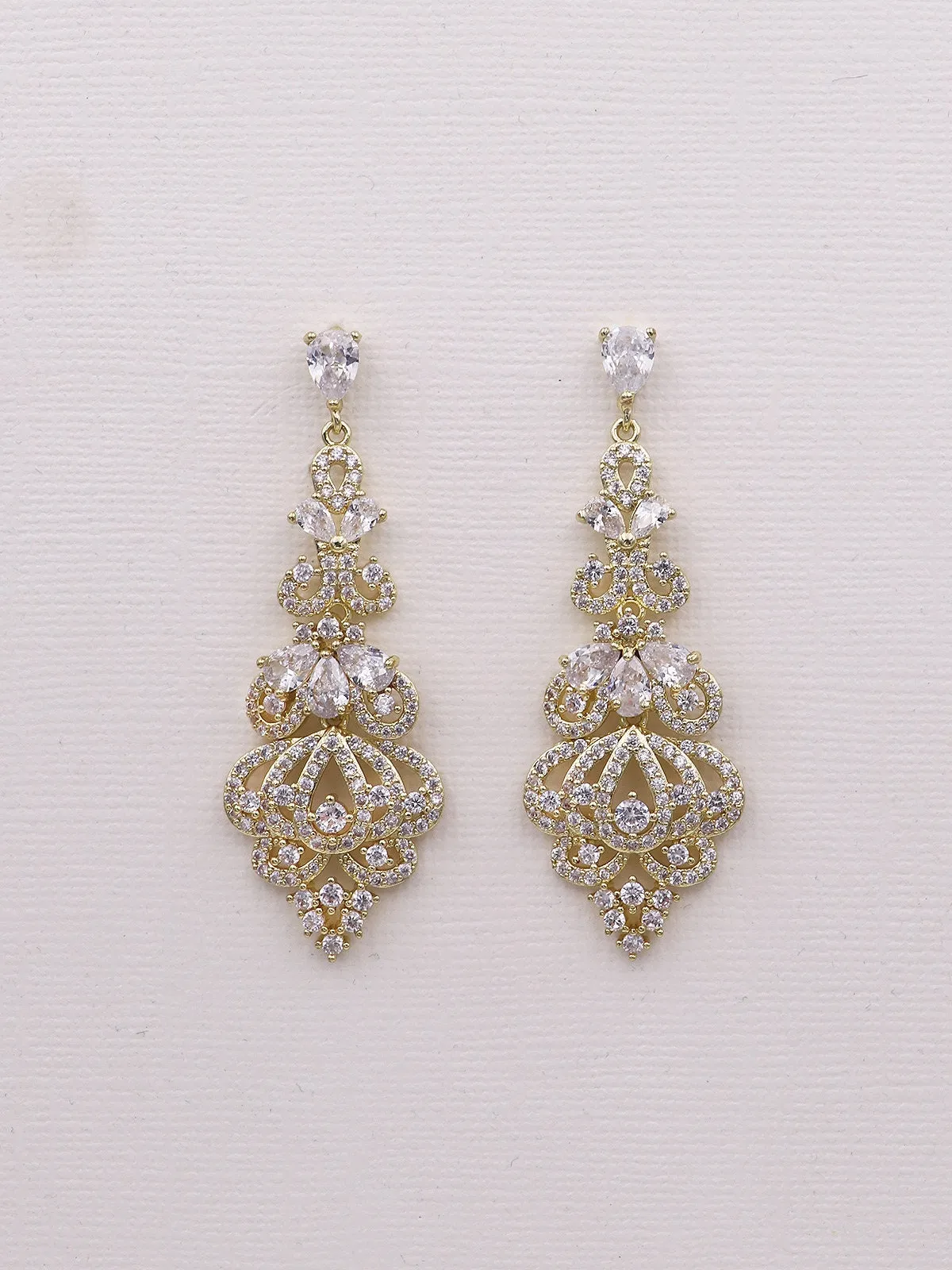 Paisley Chandelier CZ Earrings