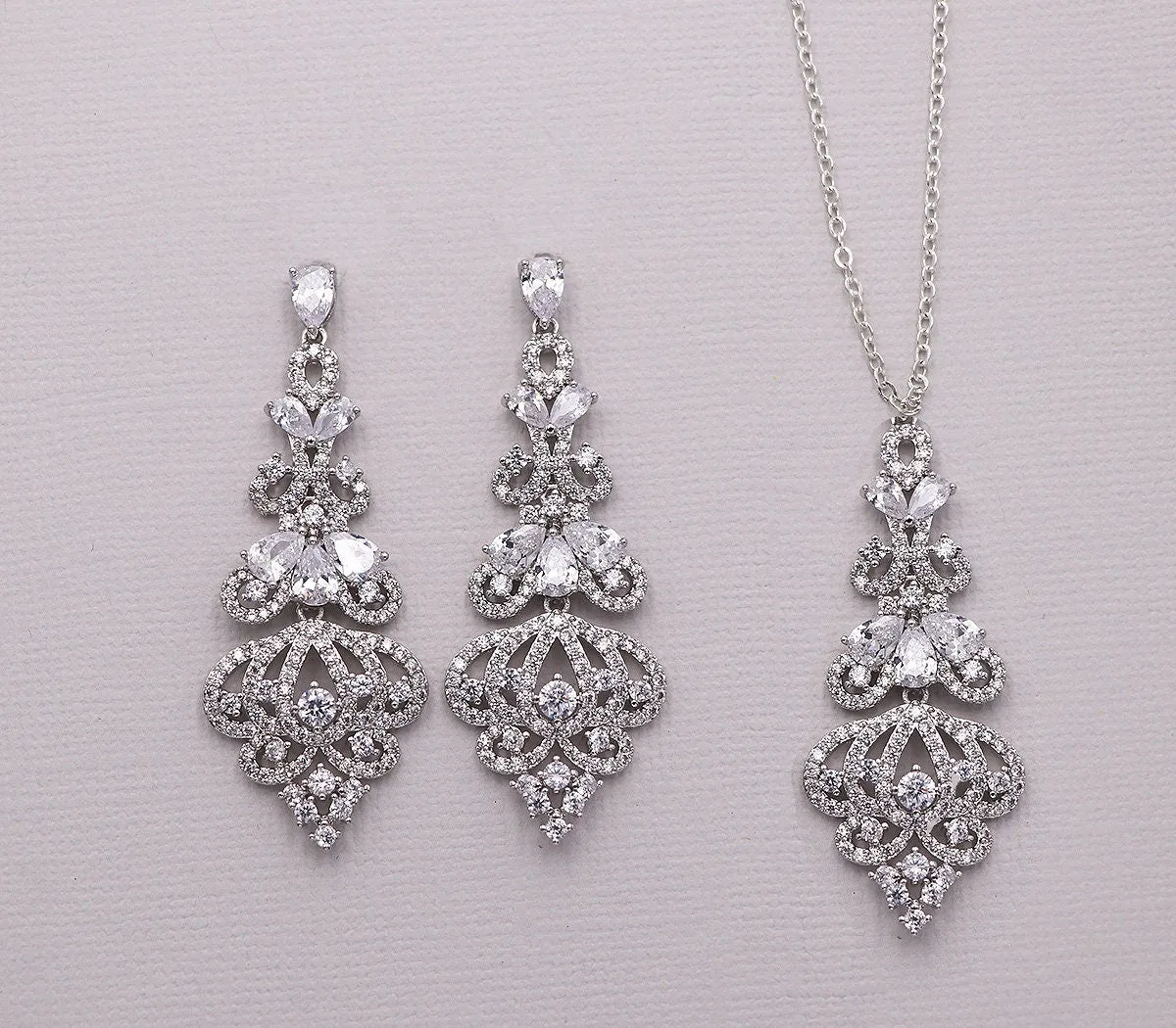 Paisley Chandelier CZ Earrings