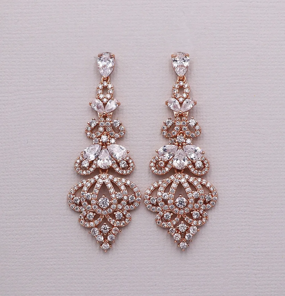 Paisley Chandelier CZ Earrings