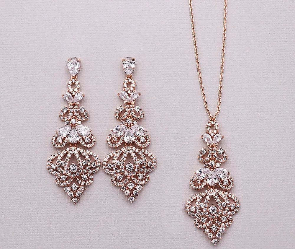 Paisley Chandelier CZ Earrings