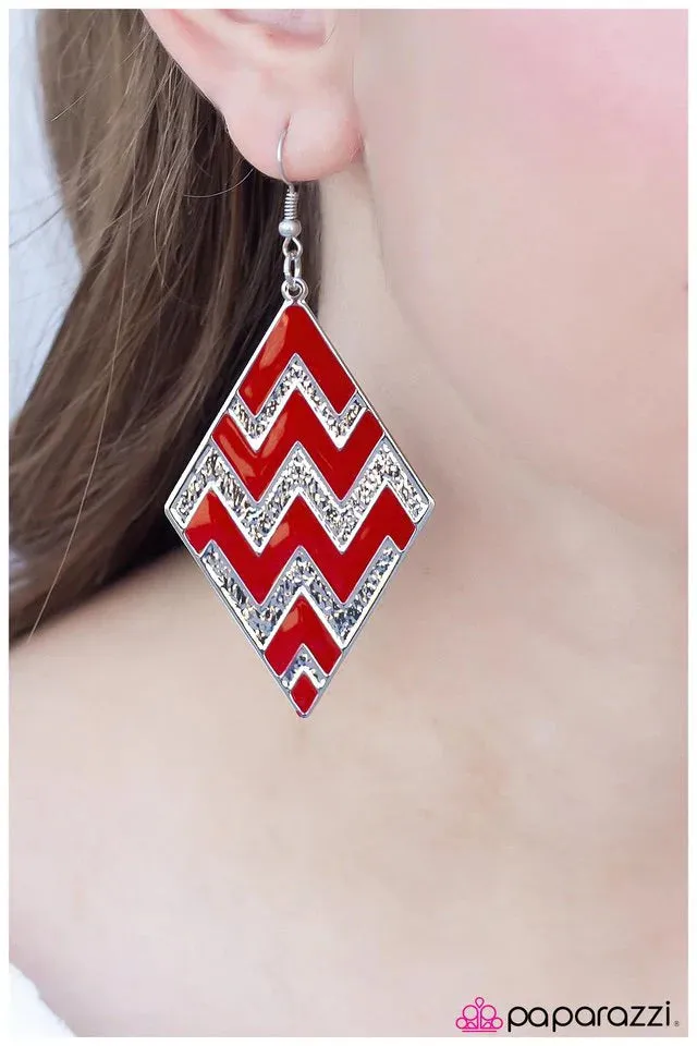 Paparazzi Earring ~ Last Friday Night - Red