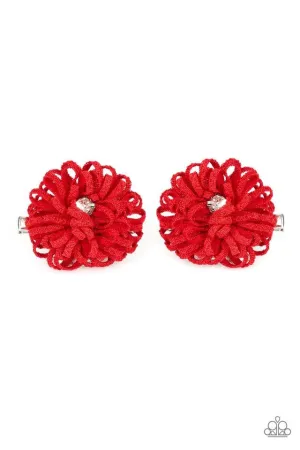 Paparazzi Hair Accessories ~ Peppy In Petunias - Red