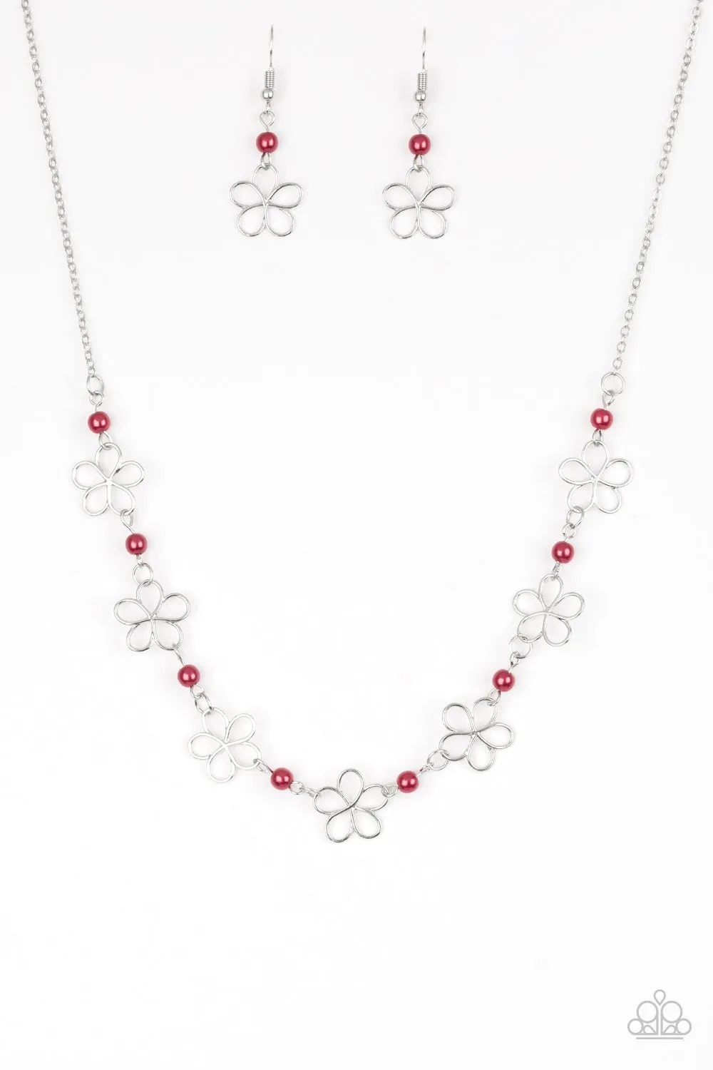 Paparazzi Necklace ~ Always Abloom - Red