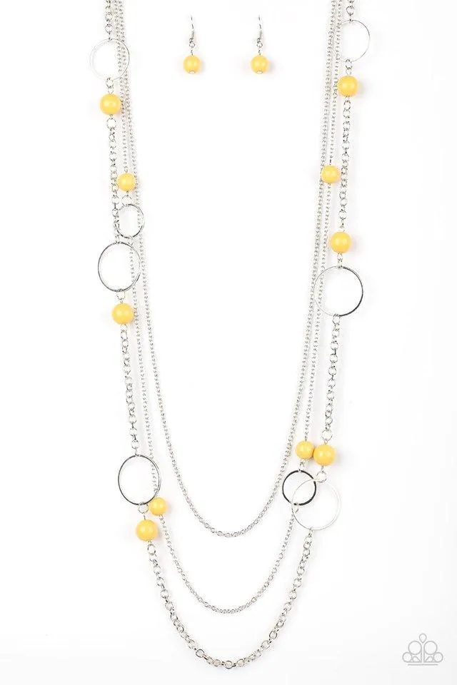 Paparazzi Necklace ~ Beachside Babe - Yellow