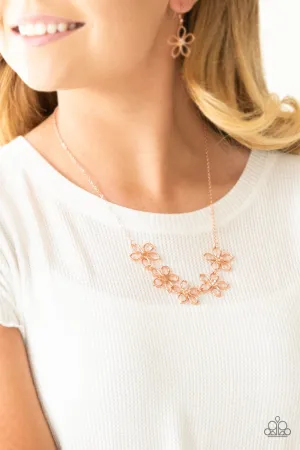 Paparazzi Necklace ~ Hoppin Hibiscus - Copper