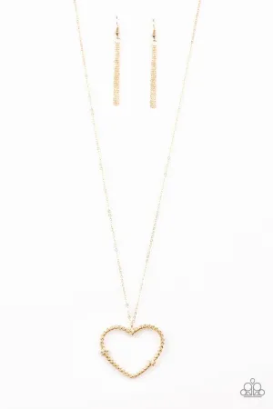 Paparazzi Necklace ~ Straight From The Heart - Gold