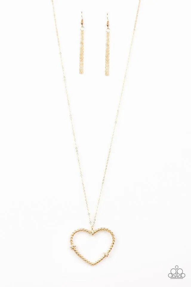 Paparazzi Necklace ~ Straight From The Heart - Gold