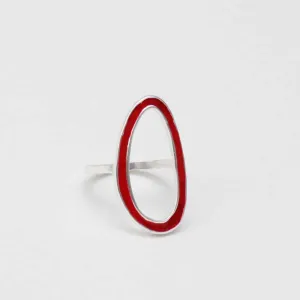 Red Oval Adrianne Ring