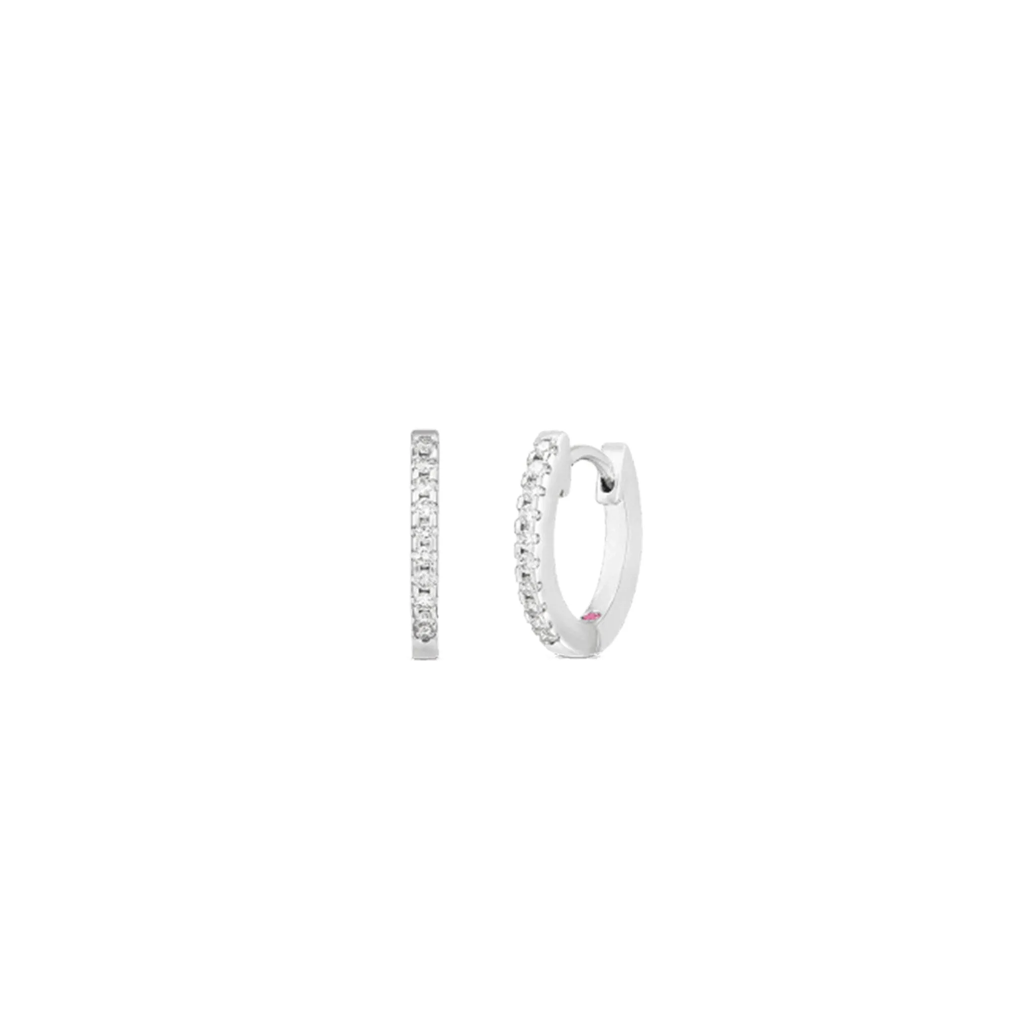 Roberto Coin Diamond Huggie Hoops