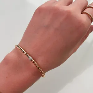 Roset -  Stretch 18K Gold Diamond Rondelle Bracelet - CCMI0082