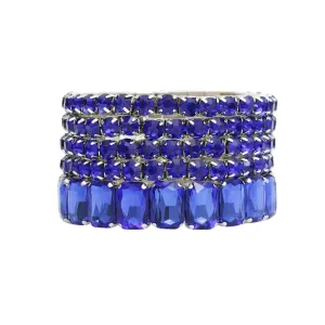 Royal Blue Stretch Bracelet Set: Elegant Arm Candy Fashion Accessory