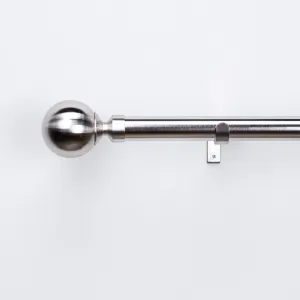 Satin Silver 28mm Curtain Pole