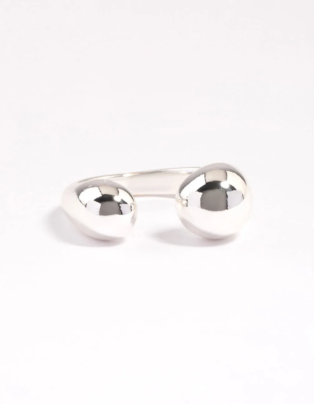 Silver Plated Open Sphere Ring