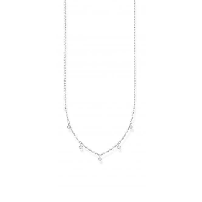 Silver Zirconia Drops Necklace 45cm KE2071-051-14-L45v