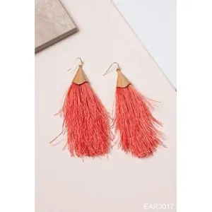 Simply Noelle Feather in Your Cap Earrings - Flamingo