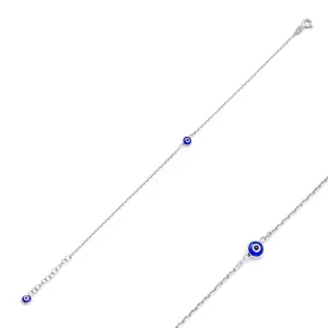 Single Evil Eye Bracelet 925 Sterling Silver Luxury Front and Back Eye Dainty Bracelet Waterproof Luxury Fine Jewelry