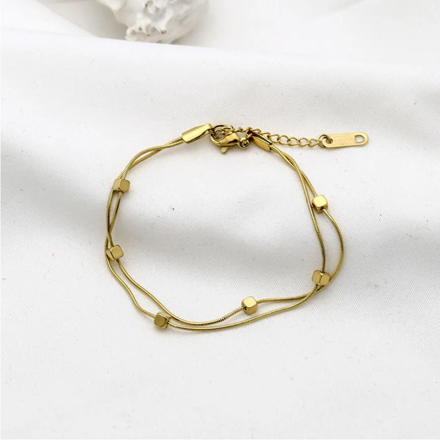 Small Square Geometric Shiny Bracelet