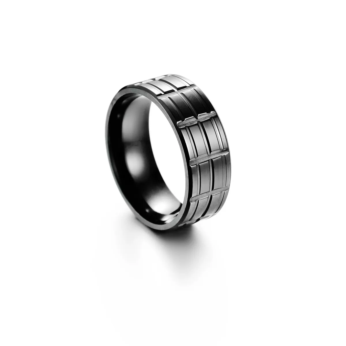 Stainless Steel Men's Ring with Black Plating Technology - Everyday Genie Collection