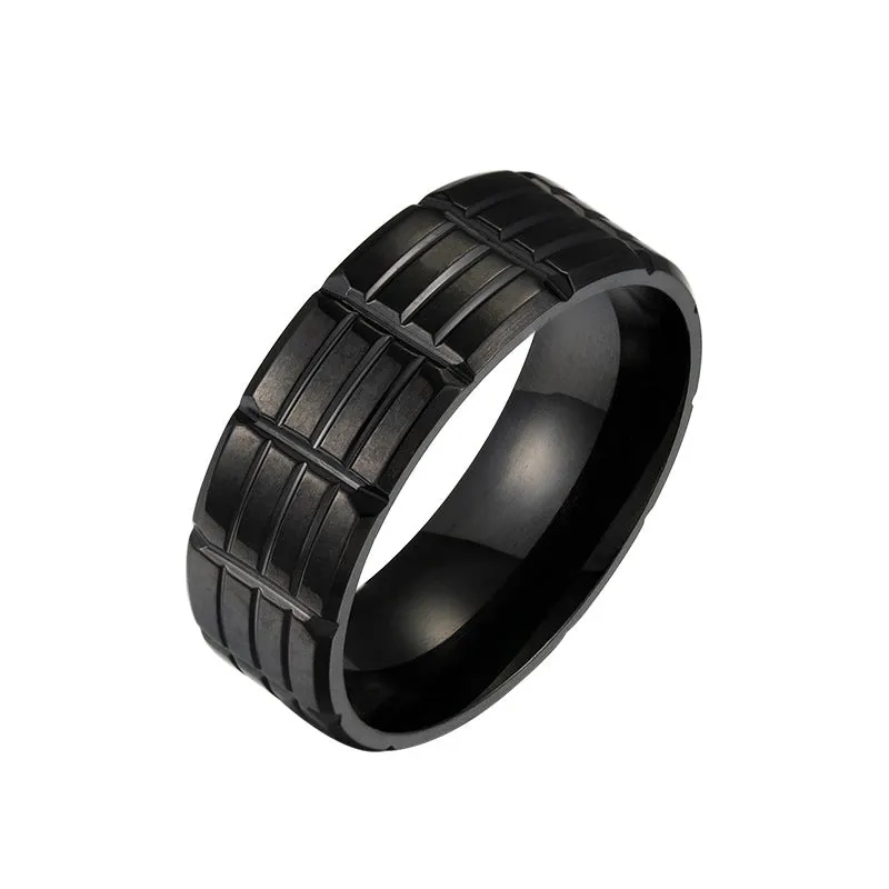 Stainless Steel Men's Ring with Black Plating Technology - Everyday Genie Collection