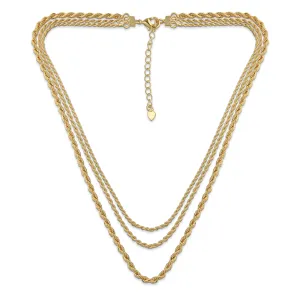 Statement Sparkling Diamond Cut Rope Collar Necklace Gold Plated Multi Strand Choker