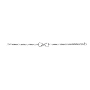 Sterling Silver Link Chain And Infinity Charm Women's Bracelet, 7.25"