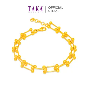 TAKA Jewellery 916 Gold Bracelet Dumbbell