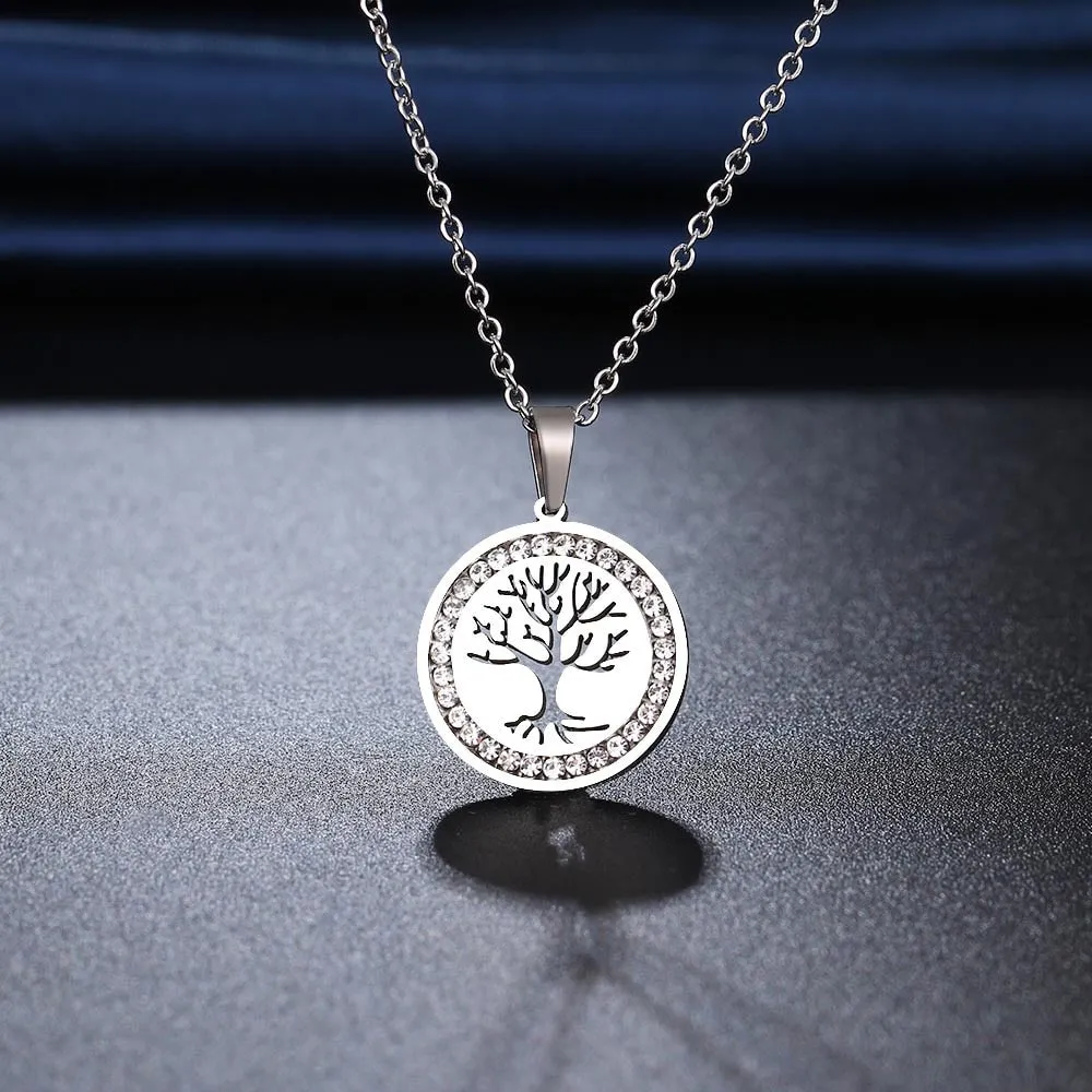 Tree Life Crystal Rhinestone Necklaces