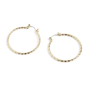 Twisted Hoop Earrings - Gold