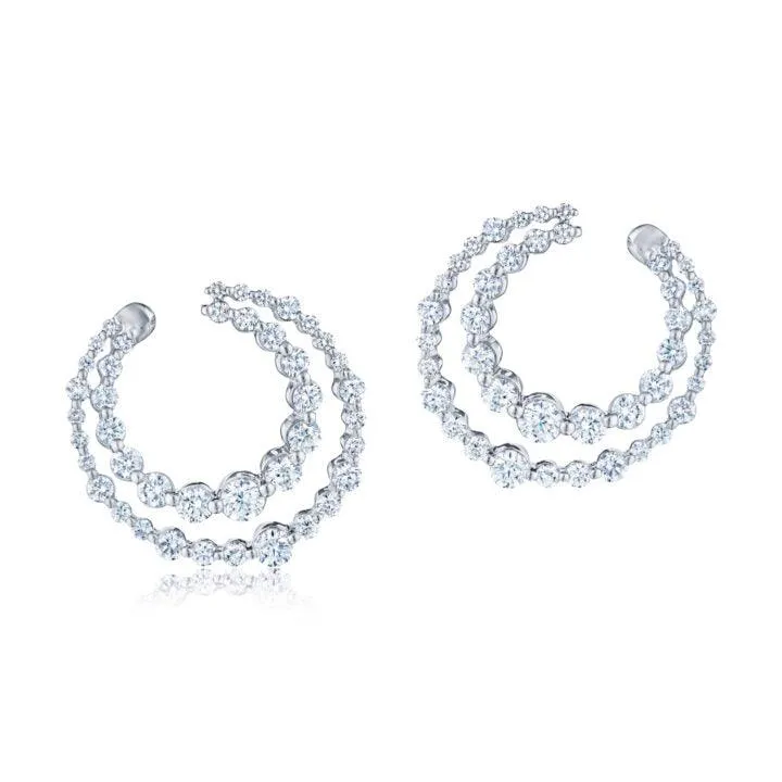 Two Row Earrings with Diamonds