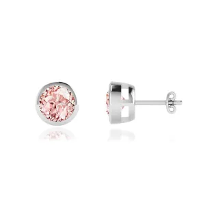 TYME - Bezel Edge Champagne Sapphire Earrings Platinum