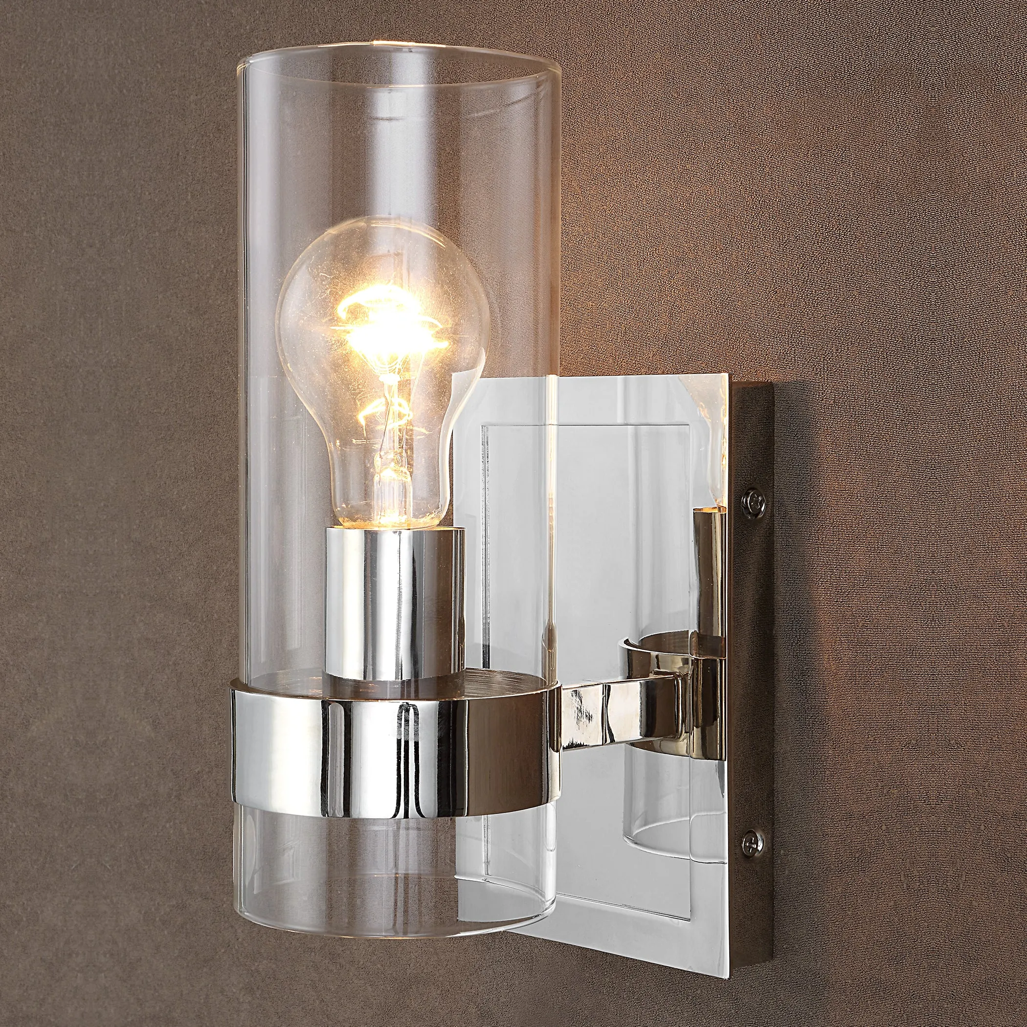 Uttermost Cardiff Nickel 1 Light Cylinder Sconce