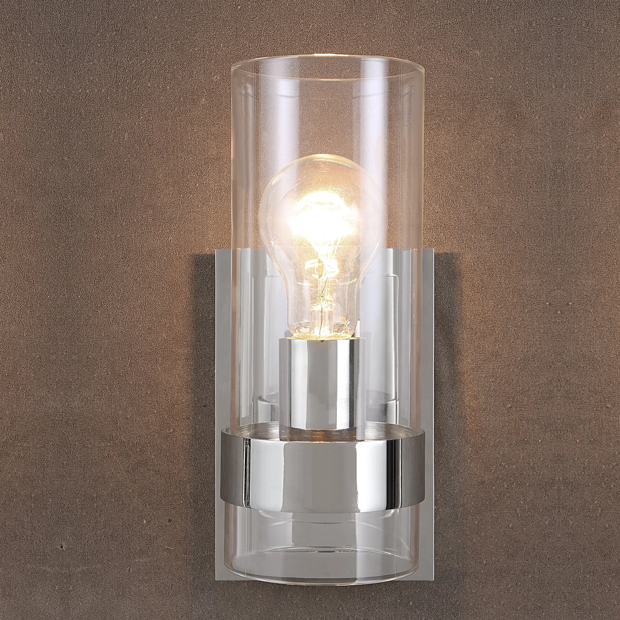 Uttermost Cardiff Nickel 1 Light Cylinder Sconce