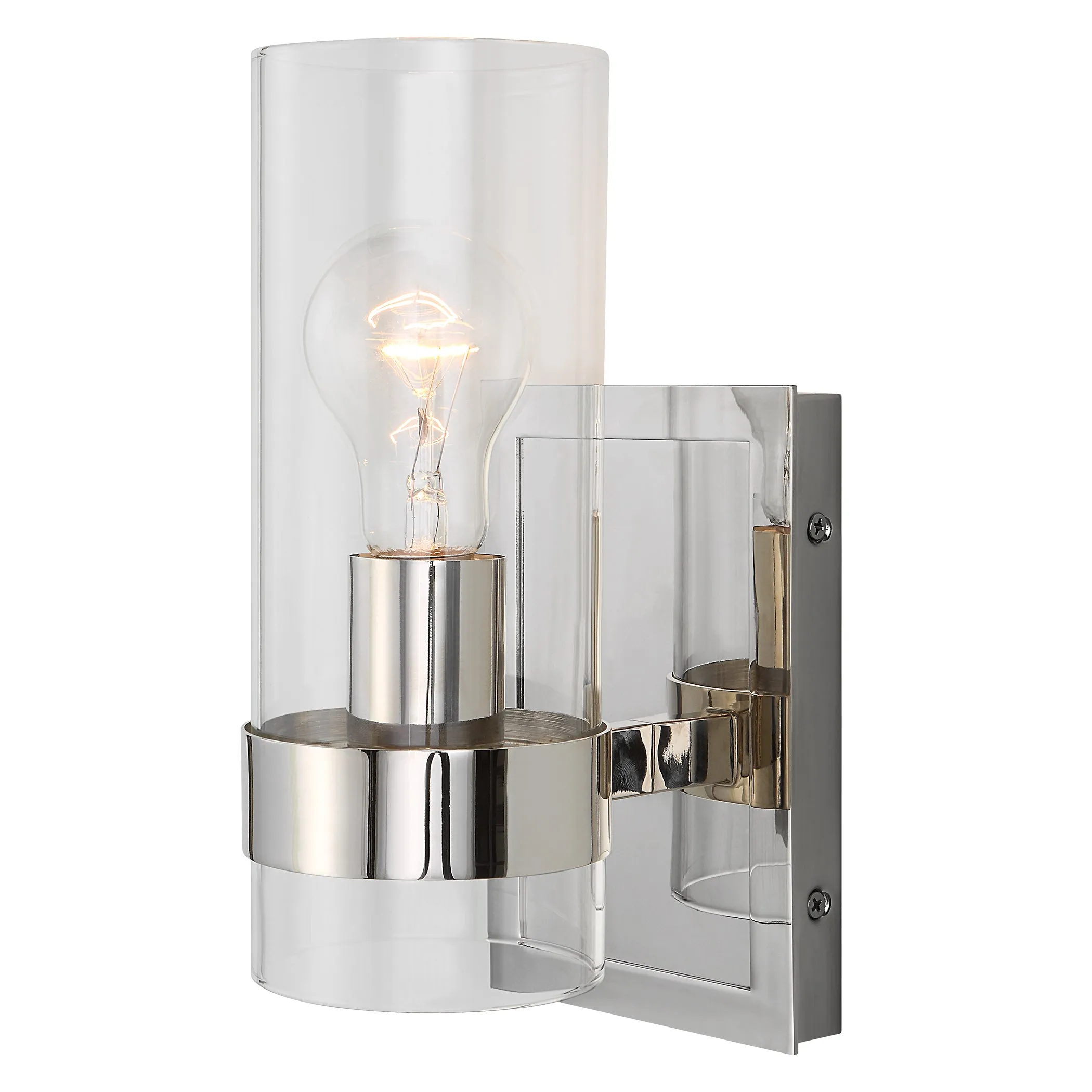 Uttermost Cardiff Nickel 1 Light Cylinder Sconce